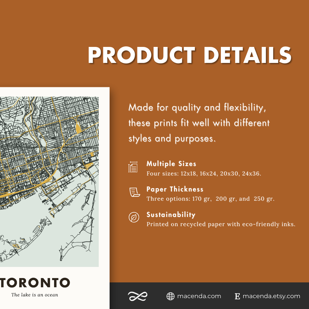 Toronto City Map - Printed