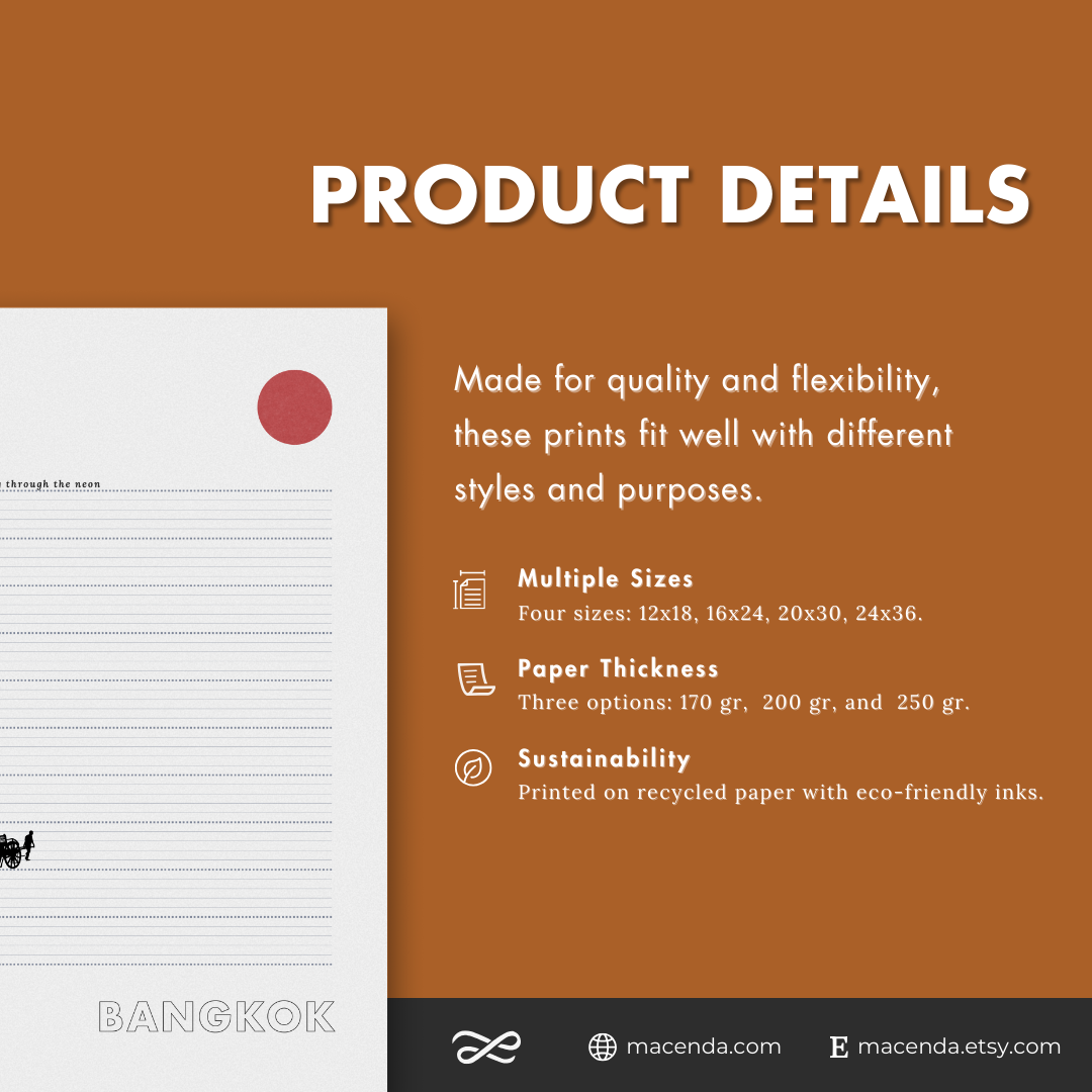 Bangkok Neon Poster - Printed