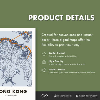 Hong Kong City Map - Digital
