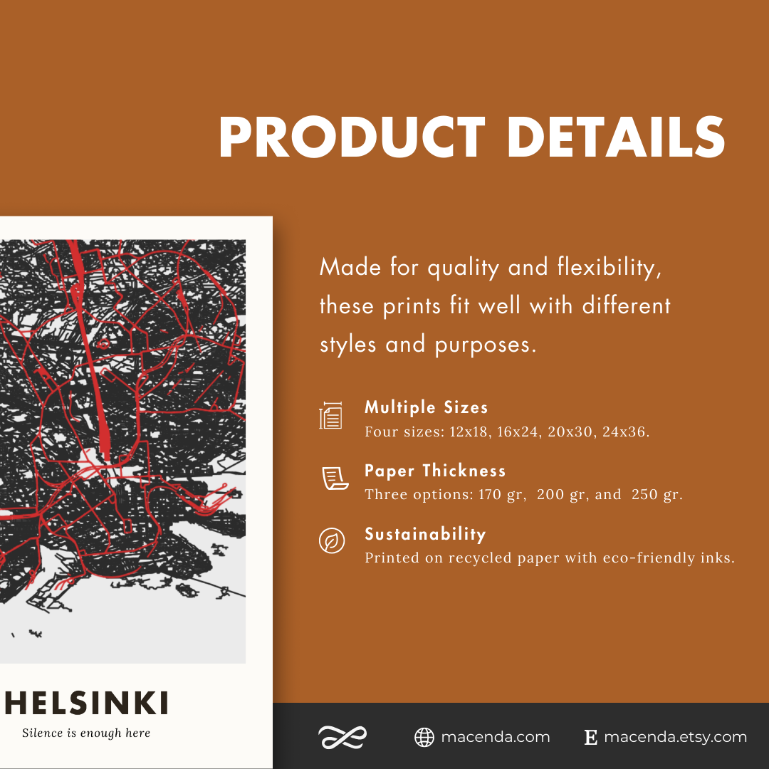 Helsinki City Map - Printed