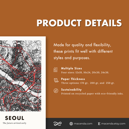 Seoul City Map - Printed