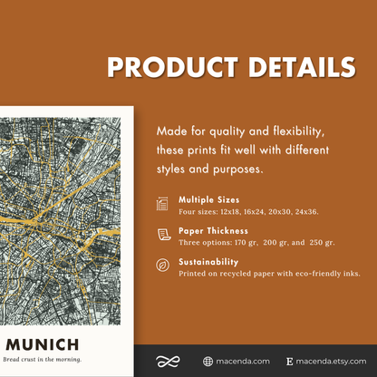 Munich City Map - Printed