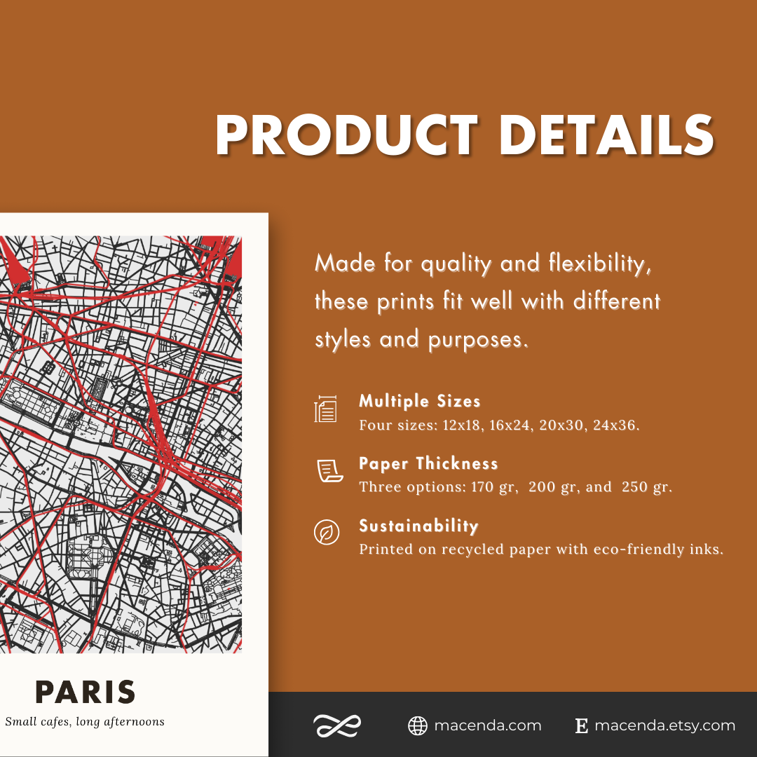 Paris City Map - Printed