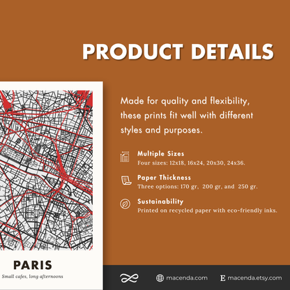 Paris City Map - Printed
