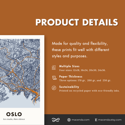 Oslo City Map - Printed