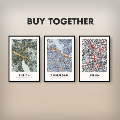 Amsterdam City Map - Printed