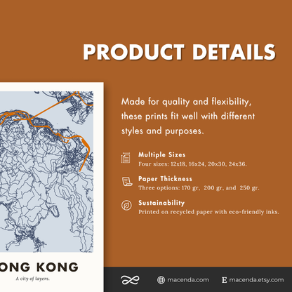 Hong Kong City Map - Printed