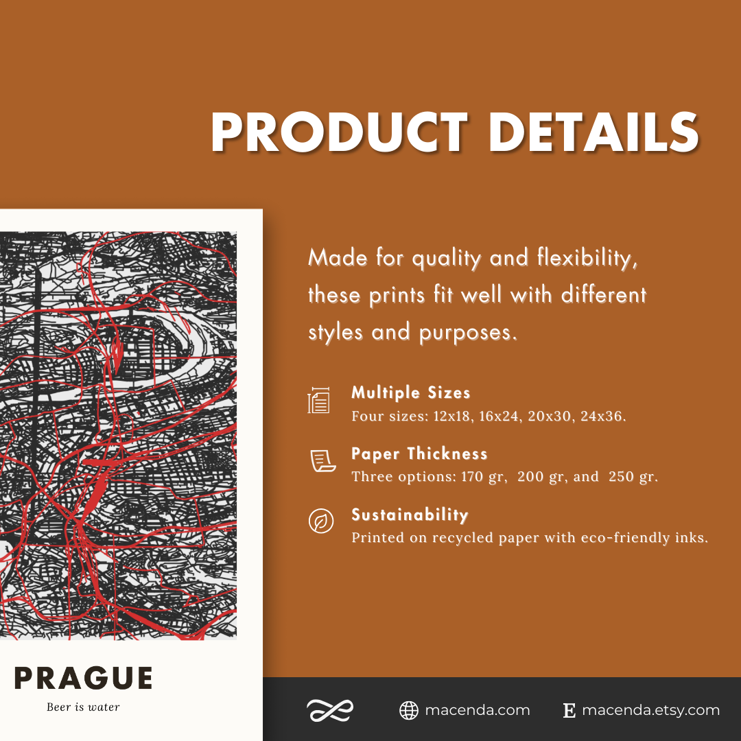 Prague City Map - Printed