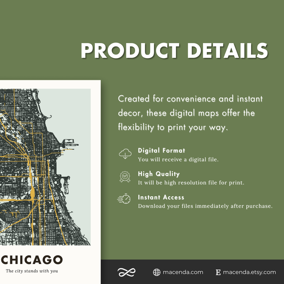 Chicago City Map - Digital