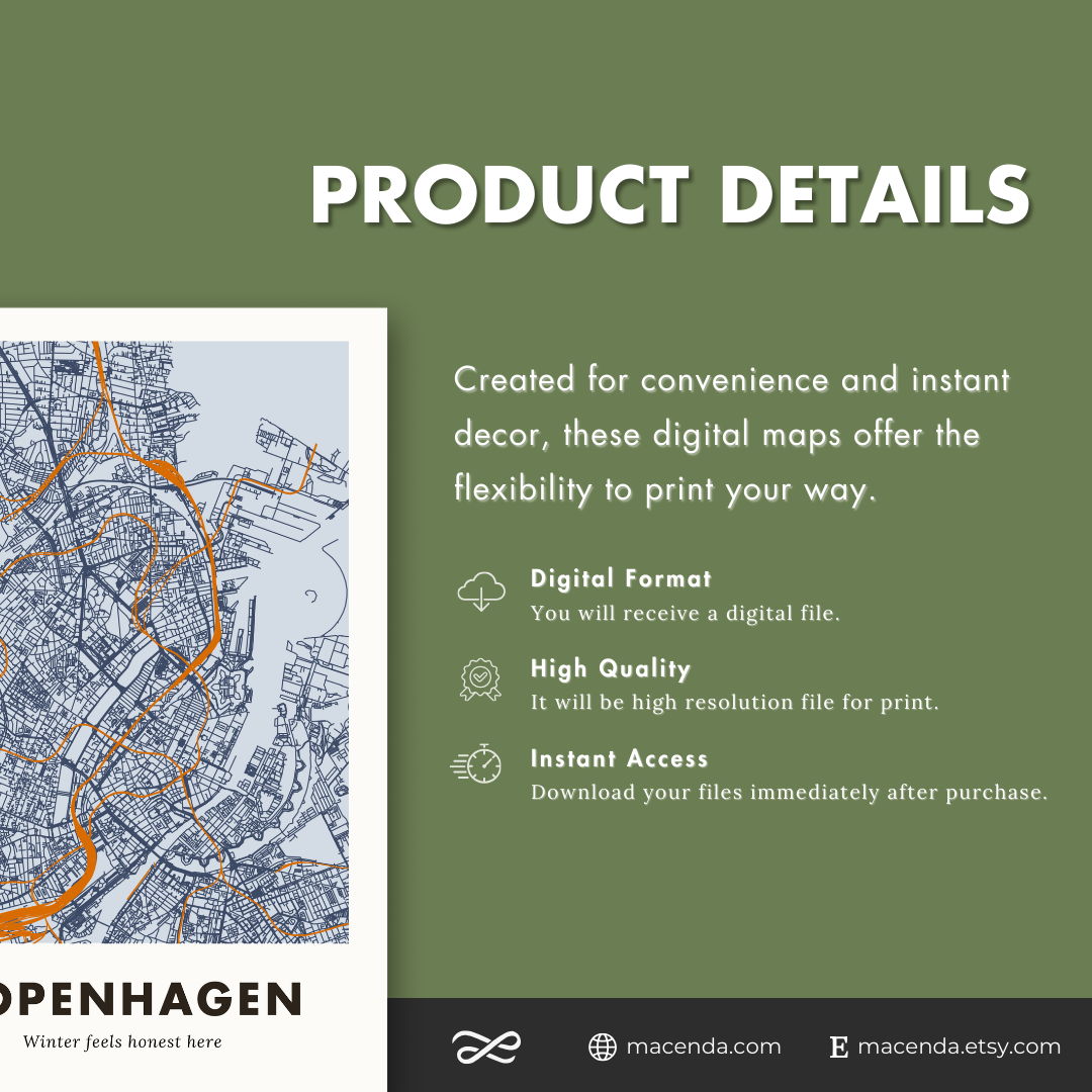 Copenhagen City Map - Digital